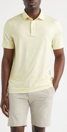G/Fore Hydrangea Print Tech Jersey UPF 50+ Golf Polo in Canary at Nordstrom, Size Xx-Large