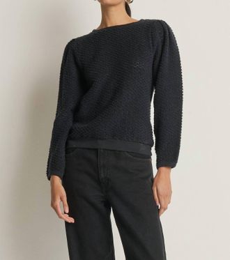 Nation Ltd Etta Lace Popover Top In Jet Black