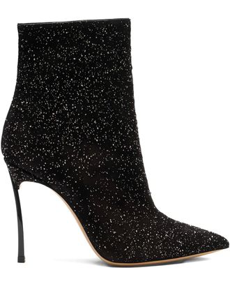 Casadei Stivali Universe con glitter 100mm - Nero