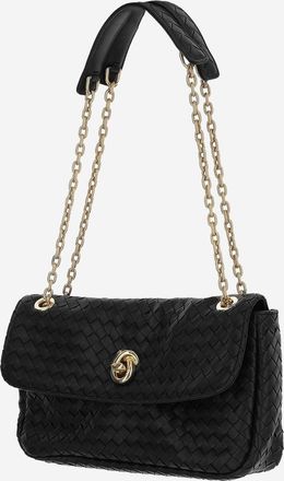 Bottega Veneta Womens Shoulder Bag Madison Black Lambskin Lamb Skin
