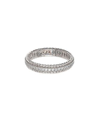 Suzy Levian Suzy Levian Silver Cz Filigree Stackable Eternity Ring