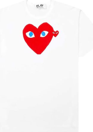 Comme Des Gar&ccedil;ons T-shirt con stampa a cuore - Bianco
