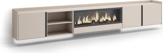 Skraut Home Skraut Home - Mueble Tv, Televisi&oacute;n, Muebles De Sal&oacute;n, Almacenaje, 315x35x50cm, Para Tv Hasta 80, Chimenea El&eacute;ctrica Xxl, Colgado, Suspendido, Led, Es
