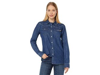Ariat Farriday Denim Shirt Womens Long Sleeve Button Up Bluelight 2 : XS, Denim/Cotton