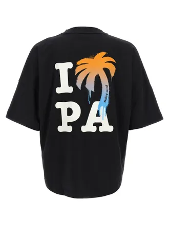 Palm Angels Logo-Print Cotton T-Shirt - Black