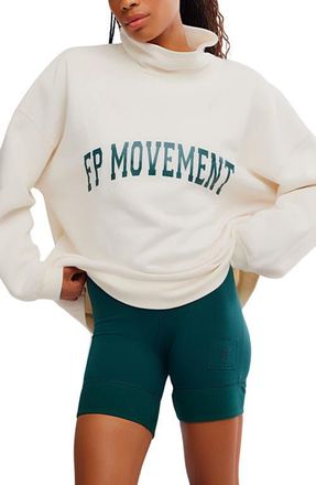 Free People FP Movement Victory Sweatshirt & Shorts Set in Ivory Combo at Nordstrom, Size X-Small