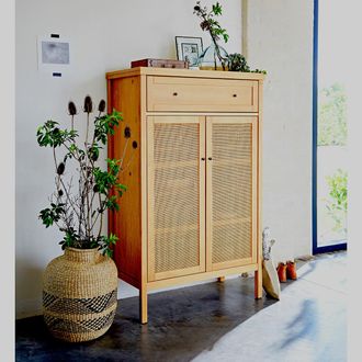 La Redoute Interieurs Buffetkast in massief dennenhout en vlechtwerk, Gabin
