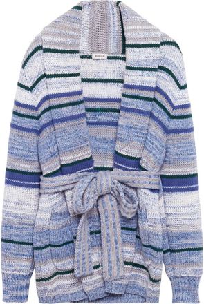 SIMKHAI Keenan belted cardigan - men - Cotton/Linen/Flax - M - Grey