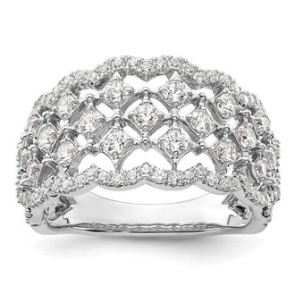 Diamond2Deal 14k White Gold Lab Grown Diamond Wedding Band Ring 1Ct Clarity- VS Color- G-H