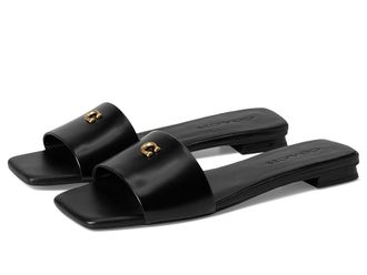 Coach Sculpted C Sandals Womens Dress Sandals Black : 6.5 M, Leather