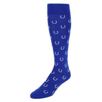 Trafalgar Store Lucky Horseshoe Mid-Calf Pima Cotton Dress Novelty Sock in Royal Blue at Nordstrom