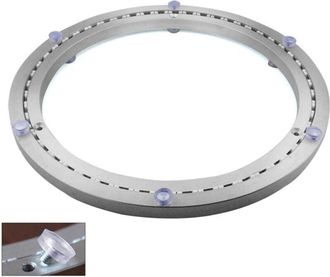 Elle Plato Giratorio De Acero Inoxidable De 45 Cm - Rotaci&oacute;n De 360&deg; - Capacidad De Carga De 300 Kg - Antideslizante Con Almohadilla De Goma