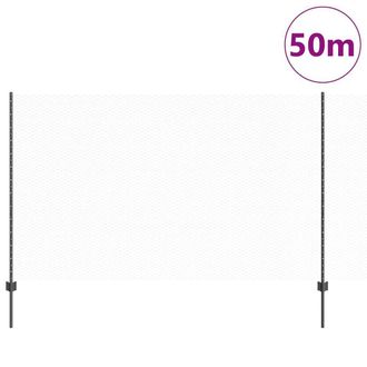 Berkfield Home Modern Fence Posts 22 pcs U-Channel Grey 140 cm Steel, Hexagon Fe