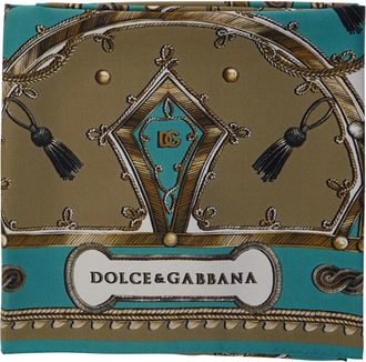 Dolce & Gabbana Stampa Stagionale - Heren - Zijden sjaals - Groen - ONE Size - Accessoires