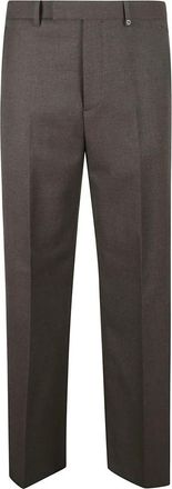 Burberry Wollen Twill Broek - Heren - Nette broeken - Bruin - L - Wol - Broeken