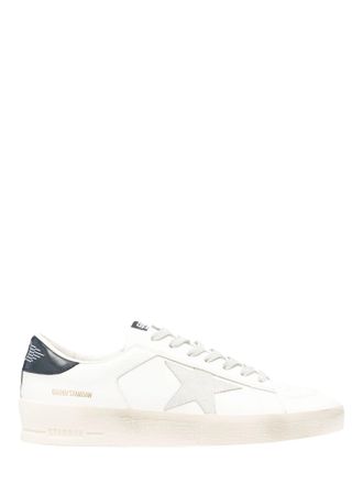 Golden Goose Low-Top Sneakers with Suede Star Detail and Shiny Leather Heel