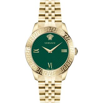Versace Greca Signature Watch - Dames - Horloges - Geel - ONE Size - Accessoires