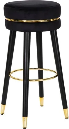 Charme 1921 Paris Black/Gold Bar Stool cm &oslash; 35x74