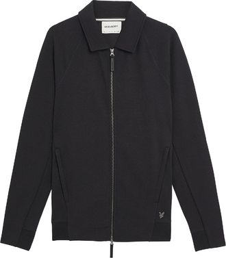 Lyle & Scott Mens And Interlock Collared Zip Through in Black - Size X-Large