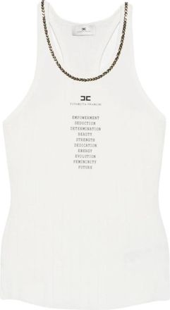 Elisabetta Franchi Mouwloze Top - Dames - Tops zonder mouwen - Wit - M - Tops