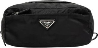 Prada Pre-owned Nylon Pouch - Dames - Vintage Accessoires - Zwart - ONE Size - Nylon - Vintage