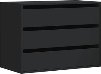 vidaXL Corner Chest of Drawers Black 80x41x58 cm Engineered Wood vidaXL