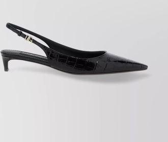 Dolce & Gabbana leather croc-embossed slingback pumps