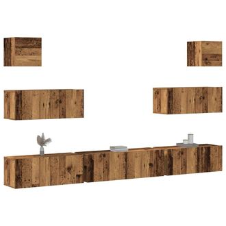 Berkfield Home 7 Piece TV Cabinet Set Wall-mounted Old Wood Engineered Wood