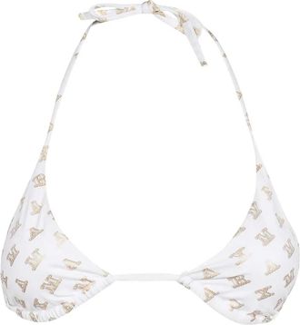 Max Mara Top bikini a triangolo con stampa - Bianco