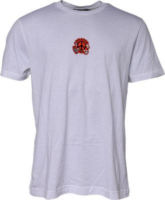 Dolce & Gabbana White DG LOVE Patch Short Sleeves Mens T-shirt (Pre-Owned)