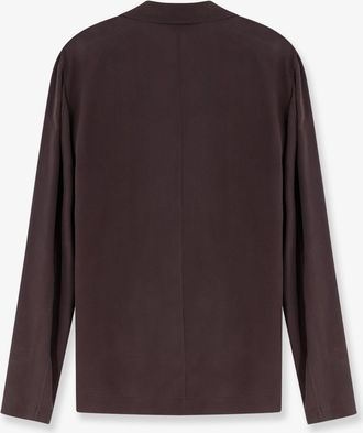 Alysi Womens Blazer Loose Silk Brown Blazers Jacket