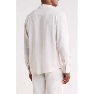 Vintage Summer Swimwear Linen Blend Button-Down Shirt in Sand at Nordstrom Rack, Size Xx-Large