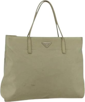 Prada Pre-owned Nylon Tote - Dames - Vintage Shopper - Beige - ONE Size - Nylon - Vintage
