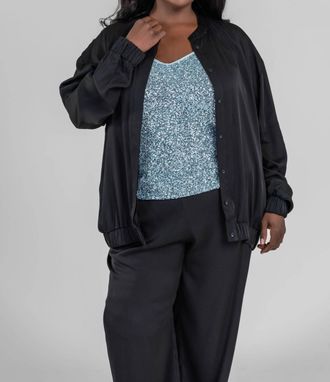 Nouvelle/Silk95Five Brooklyn Bomber Jacket In Black