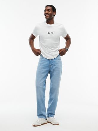 Tommy Hilfiger Mens Tommy Jeans Tapered Straight Jean - Light Wash Denim - 30W x 34L