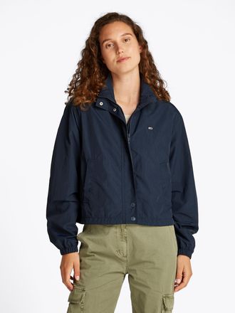 Tommy Jeans Windbreaker TOMMY JEANS CURVE TJW ESSENTIAL JACKET EXT, Damen, Gr. 5XL (50), blau (schwarz night navy), Web, Obermaterial: 100% Polyamid, unifarben, B