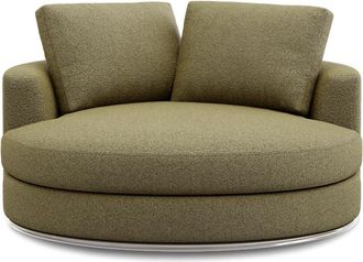 Castlery Hamilton Swivel Armchair 51.2 Customized, Performance Boucle Moss, Spill Resistant, 360-&deg; Swivel for Castlery Green Chairs