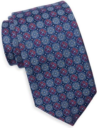 Nordstrom Glover Medallion Silk Tie in Red/blue at Nordstrom