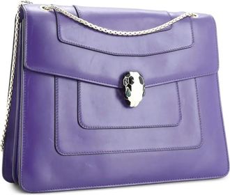Bulgari Serpenti Forever Square leren grote schoudertas - Paars