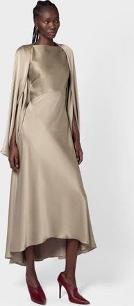 Roksanda Ilincic Koda Brushed Silk Midi Dress in Poire at Nordstrom, Size 4