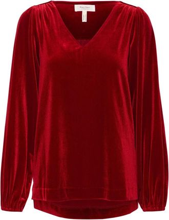 Part Two Rhythmic Red V-Hals Blouse - Dames - Blouses - Rood - S - Overhemden