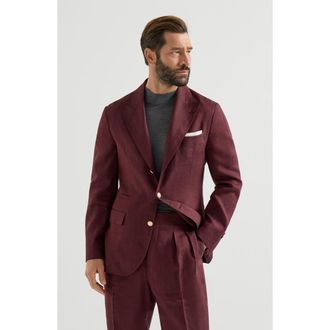 Brunello Cucinelli Blazer with metal buttons in Cherry at Nordstrom, Size 52 It