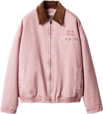 Miu Miu Blusa con colletto a coste - Rosa