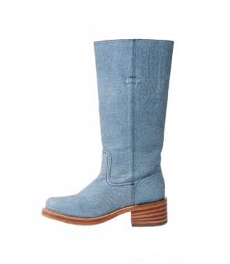 Frye Womens Campus Heeled Boots In Sky Blue