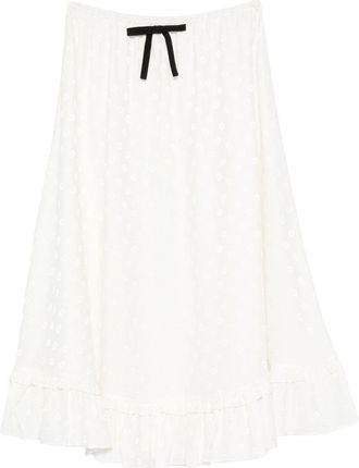 Alessandra Rich Floral-Jacquard Midi Skirt - Womens - Silk