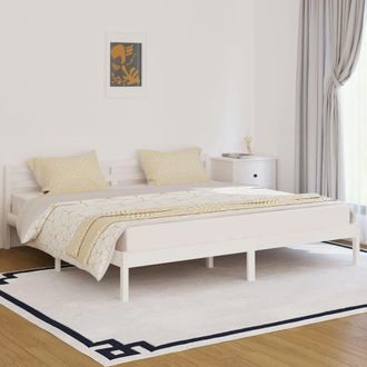 vidaXL Vidaxl - Estructura De Cama Sin Colch&oacute;n Madera De Pino Blanco 200x200 Cm