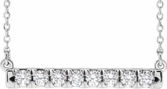 Pompeii3 1/2Ct Bar Diamond Pendant Necklace in 14k White or Yellow Gold Lab Grown