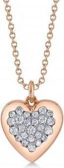 Allurez Diamond Heart Pendant Necklace 14K Rose Gold (0.26ct)