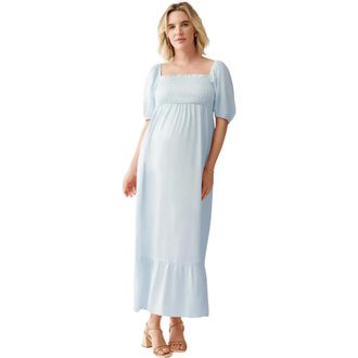 Ingrid & Isabel The Shower Maternity Maxi Dress in Sky at Nordstrom, Size X-Large