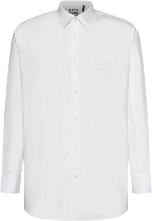 John Richmond Mico Shirt - Heren - Zakelijke Overhemden - Wit - XS - Katoen - Overhemden